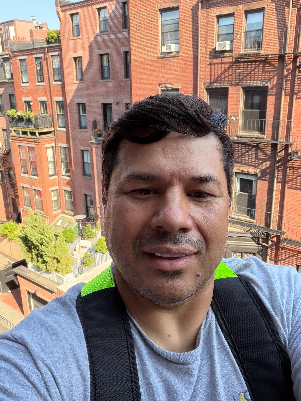 Marcio Ferreira, owner of MF Remodeling Services, at a job site in Boston