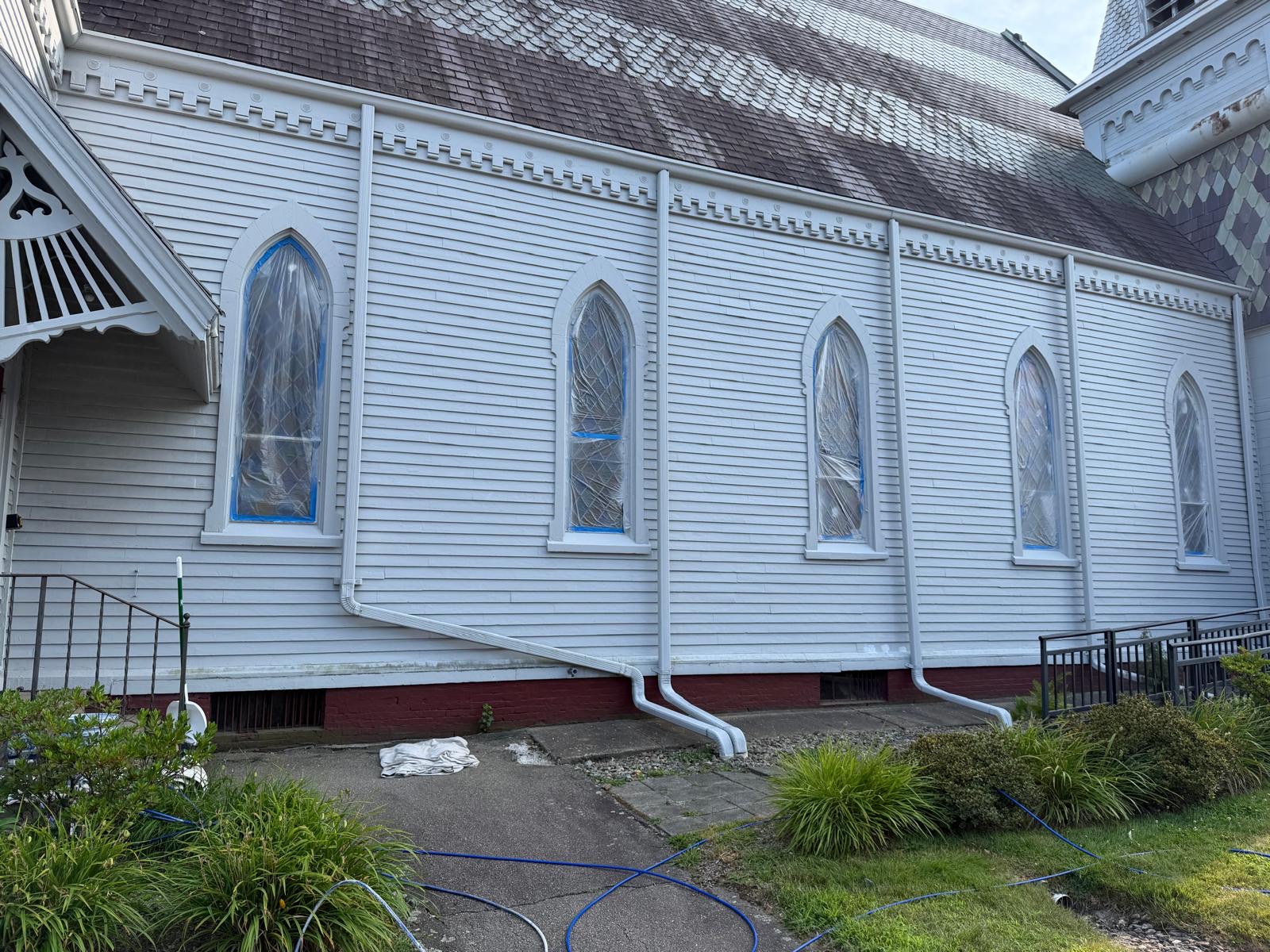 Historic church exterior repainted
